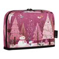 thumbnail image 2 of Standing Pencil Case with Base Large Capacity Stationery Pouch Pen Bag with Zipper for Women Men Pink Christmas Forest, 2 of 7