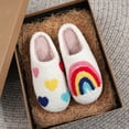 thumbnail image 2 of SAWOBUUN Cartoon Slippers for Womens Mens Cute Fuzzy Plush Warm Cozy Fluffy House Shoes Indoor Outdoor Bedroom Slippers, 2 of 8
