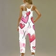 thumbnail image 3 of FAHXNVB V Neck Sleeveless Jumpsuits for Girls Hearts Print Spaghetti Straps Long Pants Fashion Casual Rompers With Pockets 5-14 Years, 3 of 5