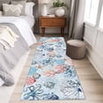 thumbnail image 4 of Blue Ocean 2'x6' Runner Rugs for Hallway Kitchen Bedside Non Slip Washable, Summer Coastal Beach Nautical Octopus Corals Entryway Rug Runners with Rubber Backing, Long Carpet Runner for Laundry Room, 4 of 8