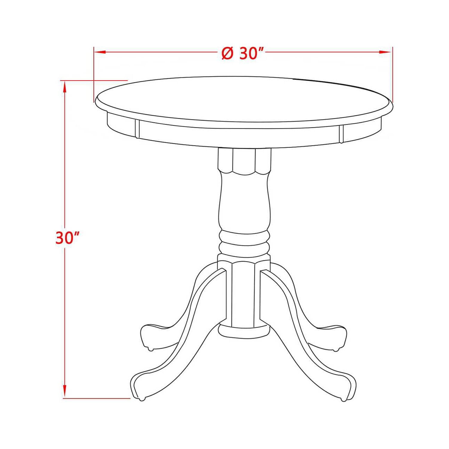 East West Furniture Eden Round Rubber Wood Dining Table in Oak