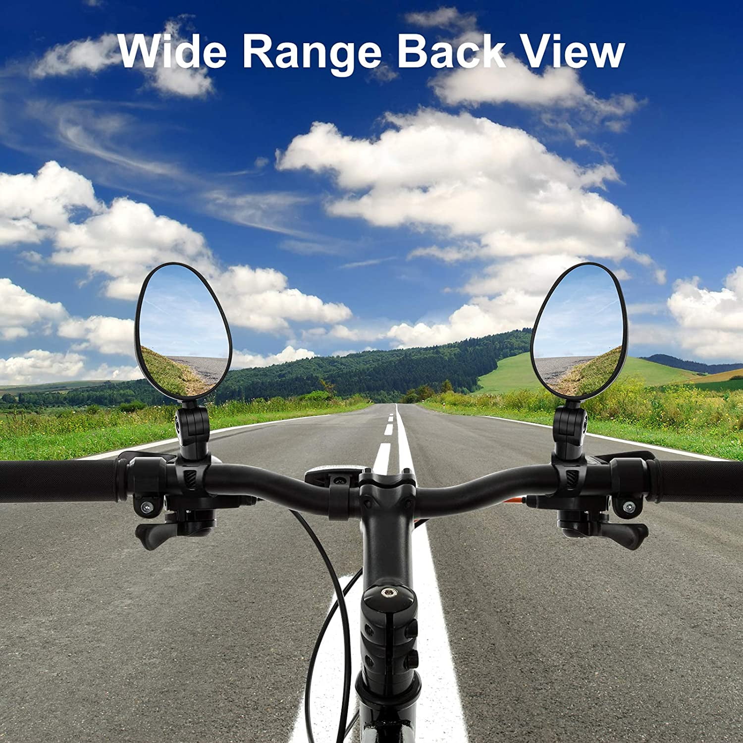 2 Pack Bicycle Mirrors Universal Mini 360 Rotaty Rear View Camera Handlebar Glass Mirrors for Bike Bicycle Ebike Scooter Left and Right Handlebar Side Mirror Bicycle Rearview Mirror