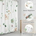 thumbnail image 3 of Extra Long Shower Curtain 72 x 84, Watercolor Floral Fabric Shower Curtain, Sage Green Beige Flower Decorative Bathroom Shower Curtain Set with Hooks, 3 of 6
