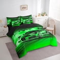 thumbnail image 3 of Manfei Speed Racing Car Twin Bedding Sets 7pcs for Teen Boys Men, Green Sports Car Bedding Comforter Set, Race Car Game Sheet Sets, Luxury Bedroom Decor, 3 of 8
