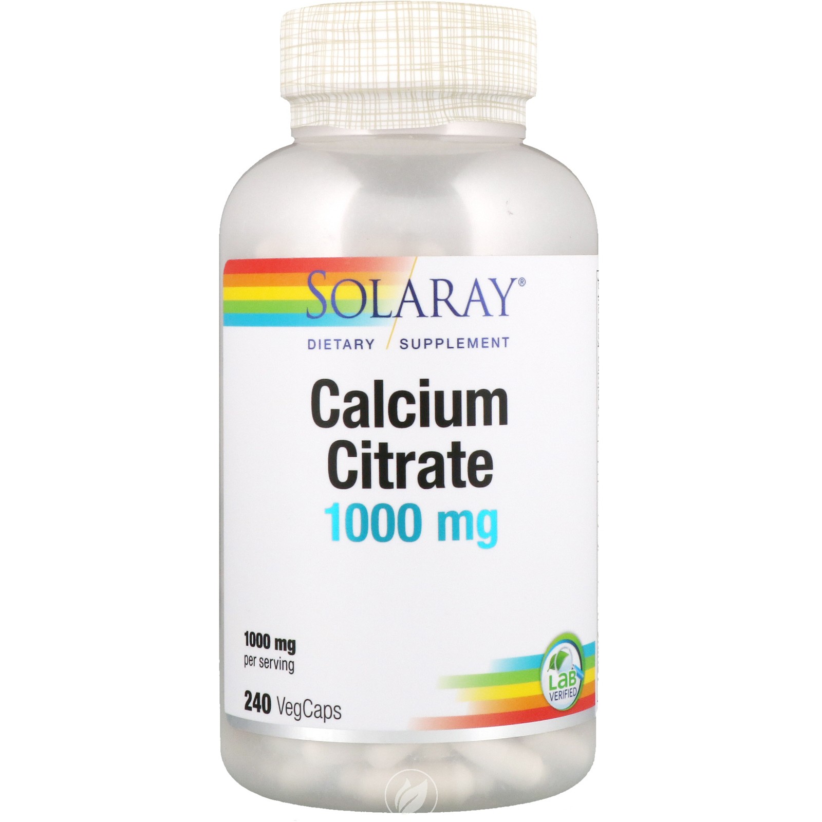 Solaray Calcium Citrate Complex 1000 mg 240 capsules, Pack of 2