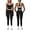 Black, variant on PISONIC Womens Workout Set Two Piece Racerback Color Block Tank Tops Matching High Waist Leggings Gym Work Out Outfits