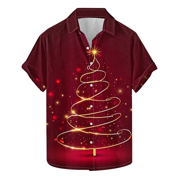 Camisas de Manga Corta para las Mujeres, Camisa de Botón de Cuello de Vuelta Casual Hecha de 100% Poliéster Ligero para Todo el Uso de Temporada, Camisas de Manga Corta para Hombre
