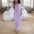 thumbnail image 2 of Delconic Women’s Loose Fit Maxi Dress Off Shoulder Short Sleeve Casual Long Dress Soft Lightweight Fabric for Everyday Wear Light Purple 2XL, 2 of 6