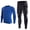 Blue, variant on IWRICH Men's 2-in-1 Sports Pants with Pocket Slim Long Sleeve T Shirts Compression Athletic Workout Outfits 2 Piece Sets White XL