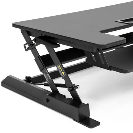 adjustable desk standing height workstation stand sit monitor riser dual zoom choice tabletop