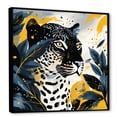 thumbnail image 2 of Designart "Leopard Collage in Yellow and Blue II" Animals Framed Wall Art - Yellow Leopard/Cheetah Living Room Framed Canvas Art, 2 of 6