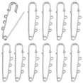 thumbnail image 7 of 1 Box 20pcs 2 Inch Kilt Pins Bulk Safety Pin Brooch Finding Silver 3 Loops Metal Steel Fastener Clip Clasp Kilt Safety Badge Findings, 7 of 7