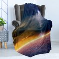 thumbnail image 4 of Nature Soft Flannel Fleece Blanket, Apocalyptic Sky View End of the World Majestic Mystic Sky Solar and Image Print, Cozy Plush for Indoor and Outdoor Use, 50" x 60", Orange and Blue, by Ambesonne, 4 of 5