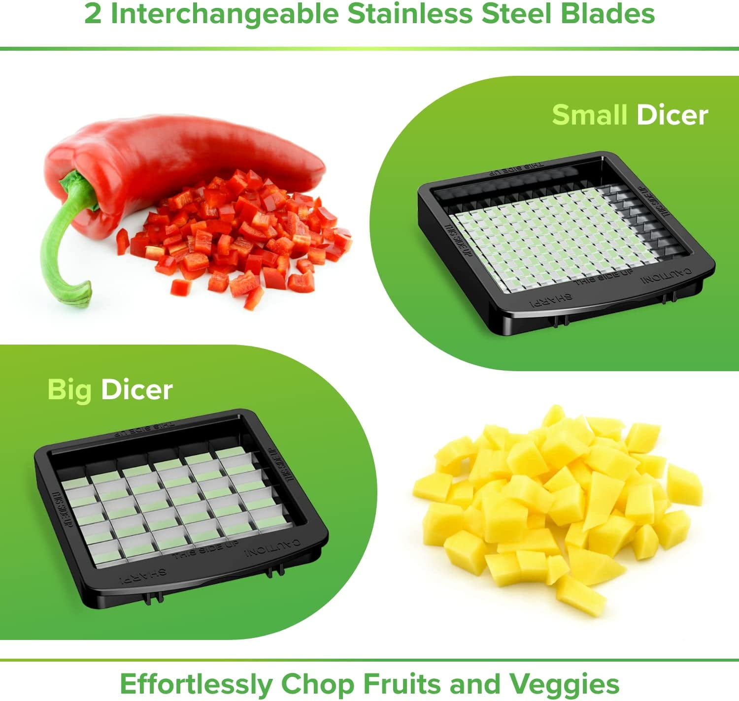 Prep Naturals 4 in 1 Vegetable Chopper, Veggie Chopper, Vegetable Cutter, Food Chopper & Onion Chopper - Chopper With Container Black