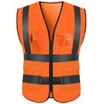 thumbnail image 1 of Men Hi Viz Vis Vest High Visibility Waistcoat Pocket Workwear Safety Jacket, 1 of 2