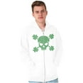 thumbnail image 5 of Saint Patrick's Day Shamrock Skull Zip Up Hoodie Men's Women's Brisco Brands S, 5 of 6