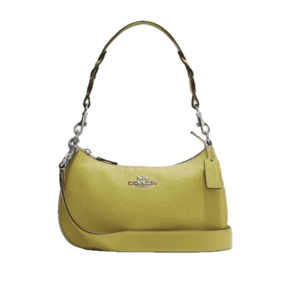 Coach Teri Leather and Signature Canvas Shoulder Bag