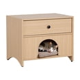 thumbnail image 2 of Mid-Century Modern 1pc Side Table One Drawer Pet Friendly Natural Finish, 2 of 7