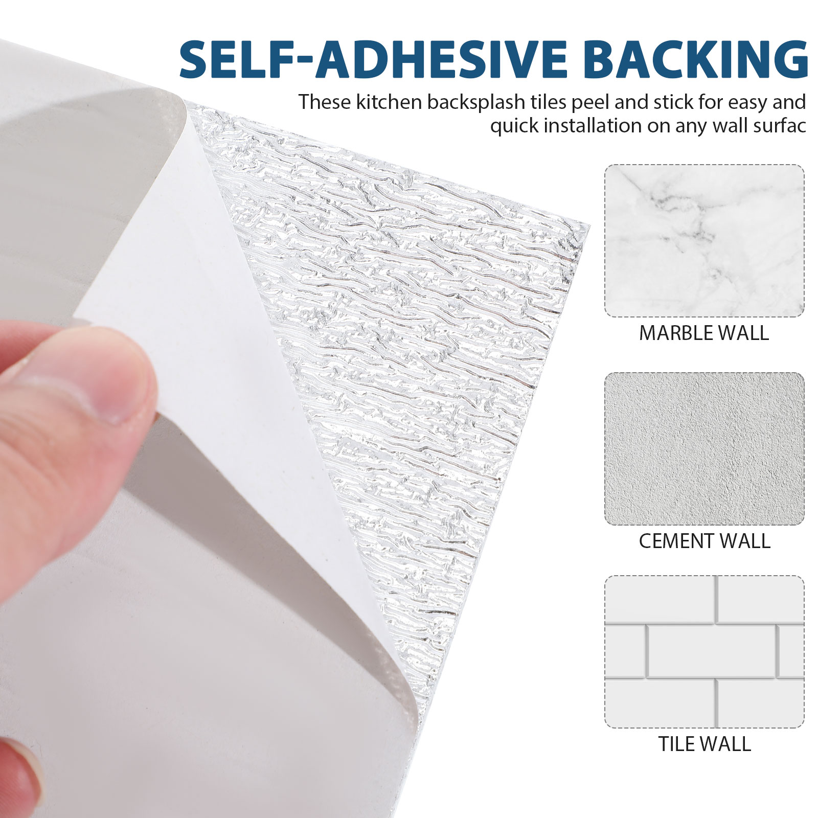 Phenofice 20Pcs Waterproof Self Adhesive Wall Panels Marble Pattern for Kitchen