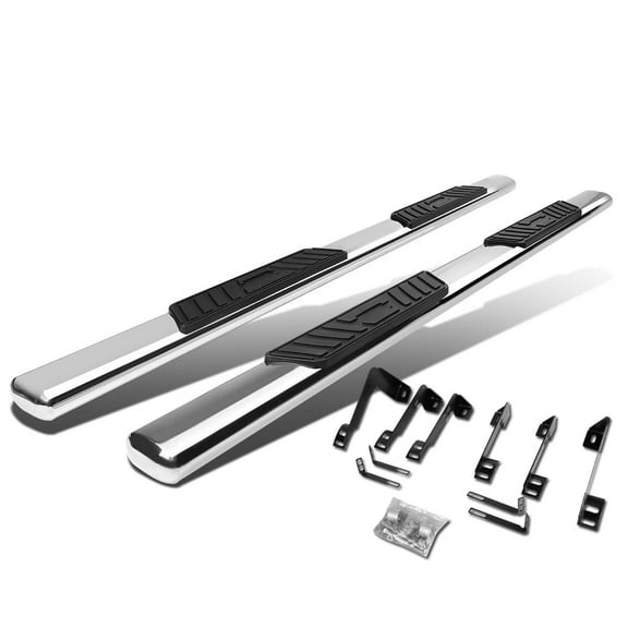 DNA Motoring 5" Chrome Side Step Nerf Bars Running Boards for 99-14 Silverado Sierra Extended Cab