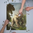 thumbnail image 3 of Triceratops Dinosaur (1000 Piece Puzzle, Size 19x27, Challenging Jigsaw Puzzle for Adults and Family, Made in USA), 3 of 4