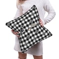 thumbnail image 6 of Bingfone Anchor Black Tartan Plaid Linen Throw Pillow Covers Cushion Case Pocket Button Vintage Farmhouse Pillowcase for Sofa Couch Bed 18"x18", 6 of 9