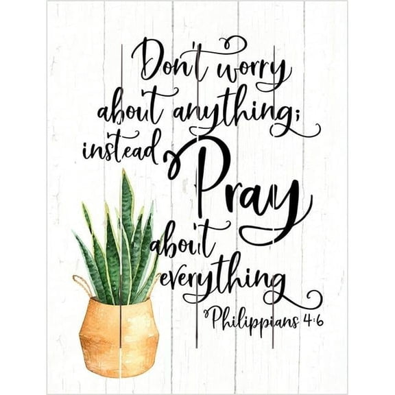 Beechdale Frames 245799 9 x 12 in. Pallet Art-Pray About Everything Philippians 4-6 Wall Decorations