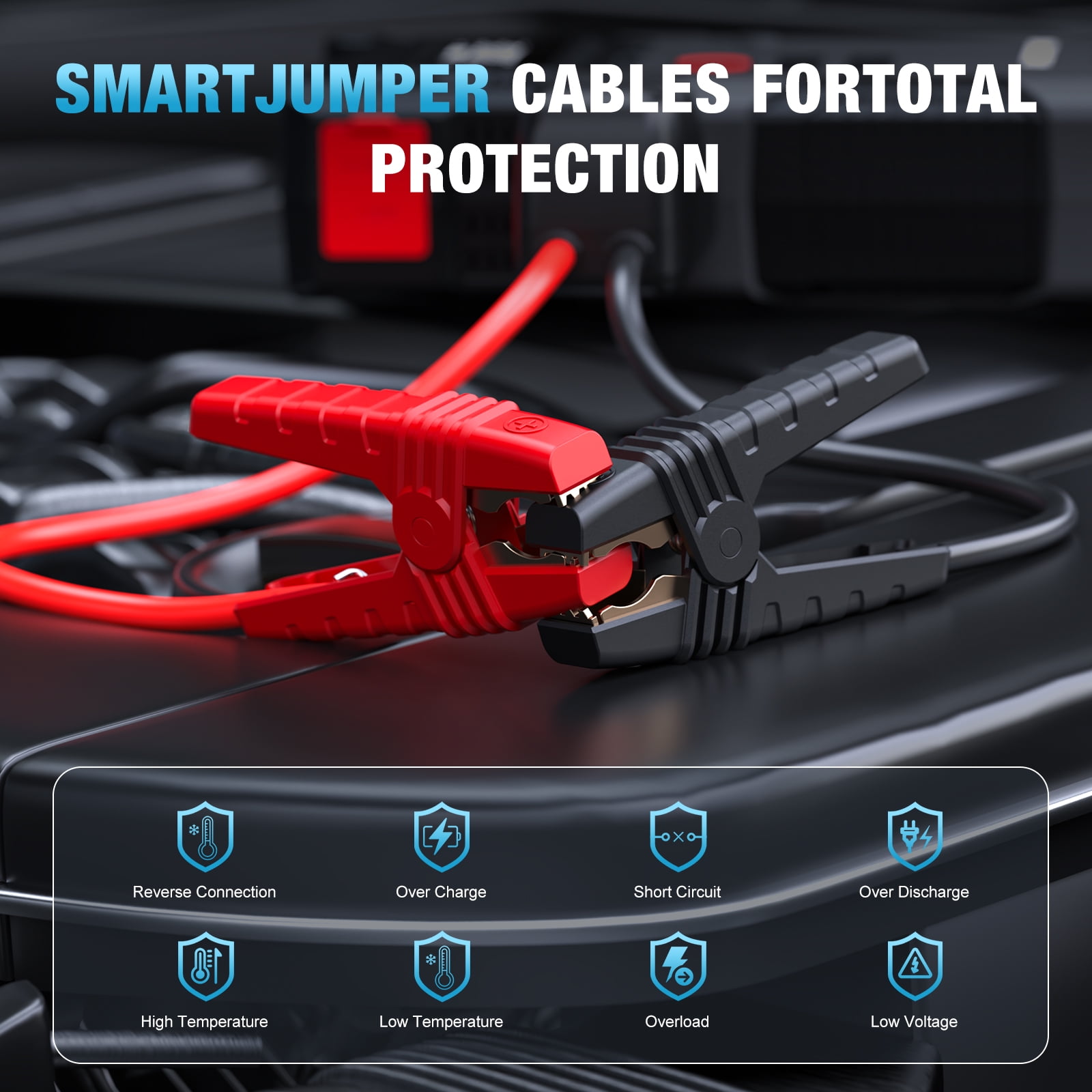 NEXPOW 3500A Car Jump Starter with Air Compressor, 12V Portable Battery Booster (9.0 Gas/8.0L Diesel) with Emengency LED Light, 150PSI Air Pump for Cars