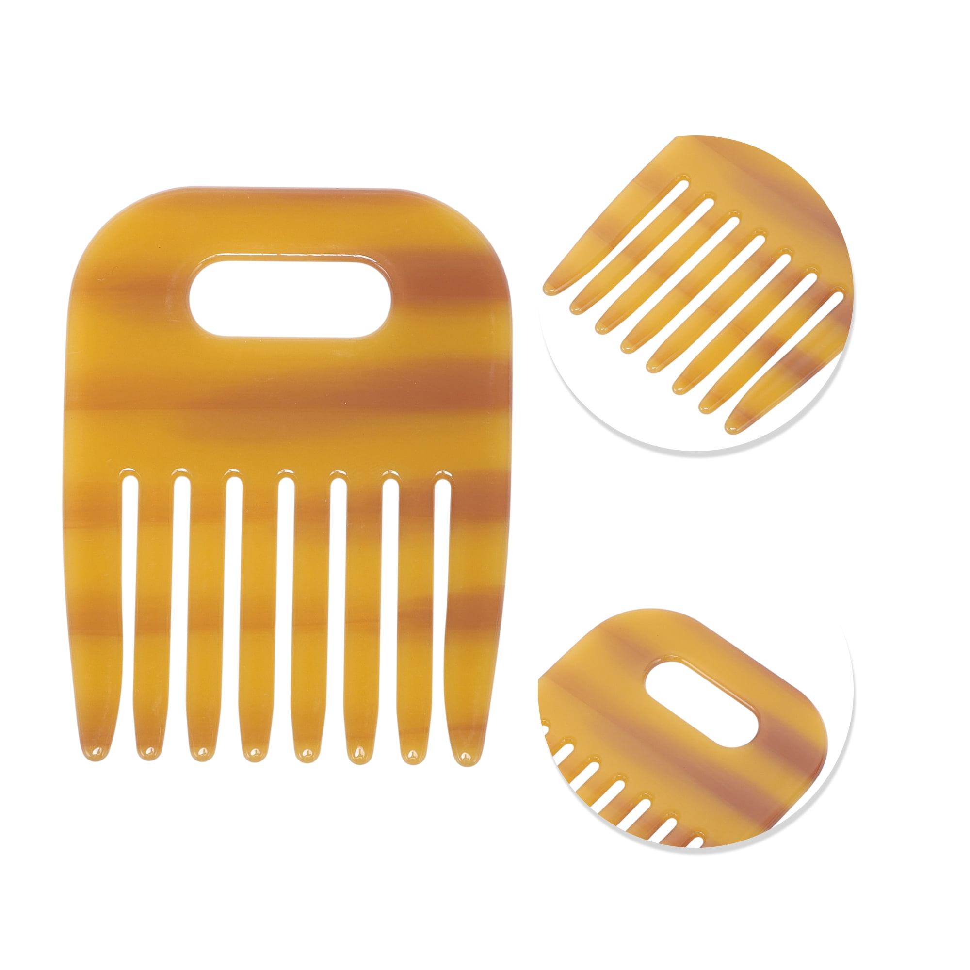 Unique Bargains 1 Piece Women Durable Vintage Acetate Comb for Curly Hair Amber