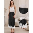 thumbnail image 2 of DARING DIVA Women's A-Line Silk Cocktail Wedding Midi Dress Small Black, 2 of 6