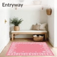 thumbnail image 3 of ODIKA 6'x9' Machine Washable Non-Slip Area Rug, Winter Wonderland Doorstep Greeting Frosty Entrance High Traffic Rug with Pad, Pink, 639184, 3 of 8