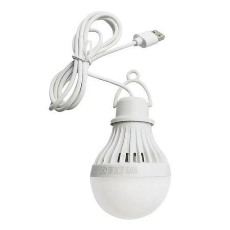 

USB Bulb Ultra-Bright Flicker Free Energy-saving Heat-Resistant Plug-and-Play Illumination 6500K 5W USB-powered Camping Lamp Mini Light Bulb Home Supplies