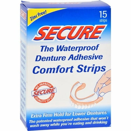 Secure Denture Adhesive >> Secure Denture Adhesive Comfort Strips 15 Strips Secure Denture Adhesive >> Secure Denture Adhesive Comfort Strips 15 Strips
