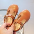 thumbnail image 7 of Domzle Wide Toe Box Toddler Mary Jane Dress Shoes Girl , Soft Upper, Hook & Loop T-strap, Non-slip Outsole Brown, 7 of 7