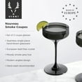 thumbnail image 3 of Viski Nouveau Champagne Coupe Glasses, Home Bar Gifts, 6.5oz Set of 2 Smoke, 3 of 9