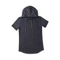 thumbnail image 2 of Musuos Men Summer Hoodie Short Sleeve Solid Color Sweatshirt Hip Hop Pullover, 2 of 6