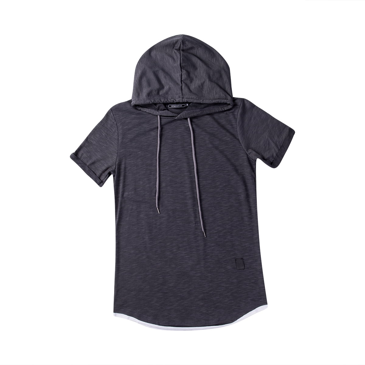 Itfabs Men Summer Hoodie Pullover Short Sleeve Sweatshirt Hip Hop Sweater Other