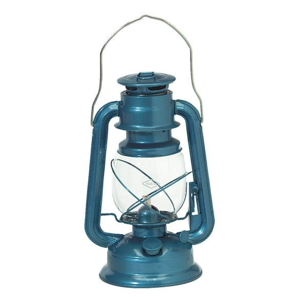 V&O 200-30060 Camper Brass Trim Oil Lantern, Blue