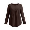 thumbnail image 7 of FAHUOMU Women's Plus Size Top Long Sleeve Button Up Crewneck Waffle Shirts Fall Fashion Lightweight Clothes, 7 of 7