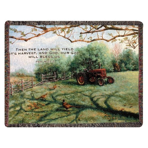 Manual Woodworkers & Weavers Pheasant Day Tapestry Cotton Throw