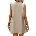 thumbnail image 2 of ZXSXSY Women's V Neck Sleeveless Flowy Hem Mini Swing Dress, 2 of 5