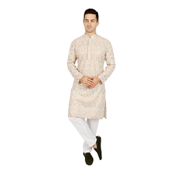 TRILOKI Ikkat Men Kurta Pajama Set Ethnic Indian Traditional Wear Ethnic Diwali Puja