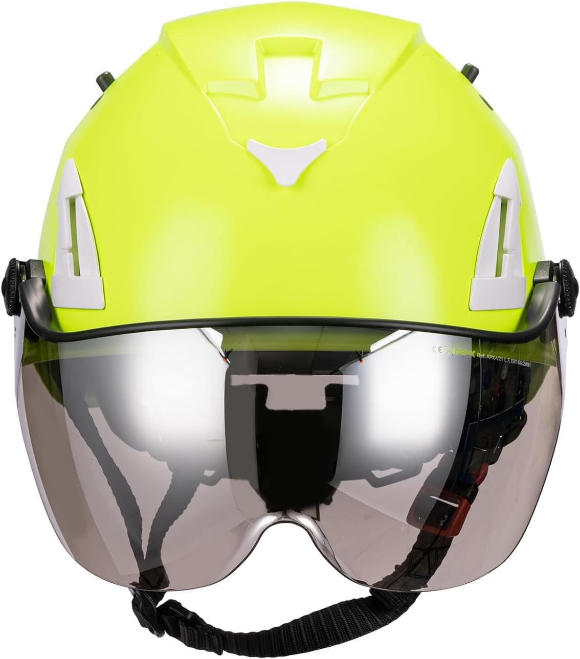 Land Helmets AeroPro Arborist Safety Helmet with Visor – ANSI Z89.1 Type 1 Class C Vented - Hard Hat for Fall Protection, Arborist & Technical Rescue - Green with Smoke Visor