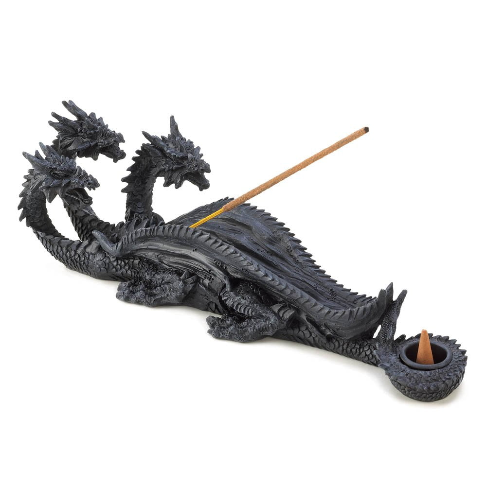 Dragon Incense Burner Holder, Resin Three Headed Dragon Stick Incense