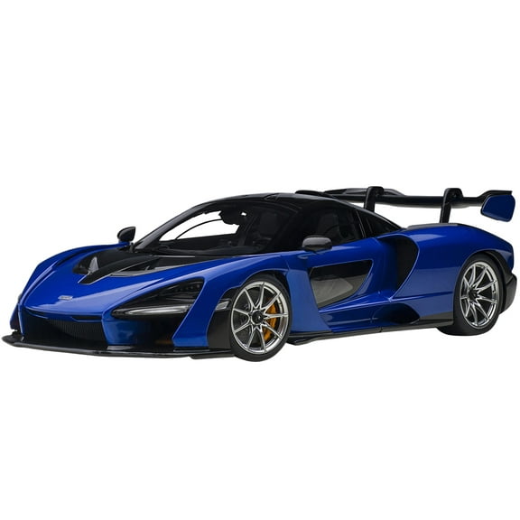 McLaren Senna Trophy Kyanos Blue and Black with Carbon Accents 1/18 Model Car by Autoart