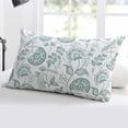 thumbnail image 5 of Turquoise Farmhouse Throw Pillow Cover 20 x 26 Inch Decorative Pillow Cover Retro Botanical Plant Fruit Leaf Lumbar Pillowcase Seasonal Rectangle Cushion Case for Couch Sofa Bed Living Room, 5 of 7