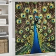 thumbnail image 6 of Orinice Peacock Feathers Bathroom Decor Set - Colorful Luxurious Graphic Print Polyester Fabric Shower Curtain with Hooks 69x72, 6 of 7