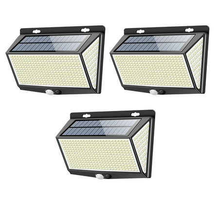 

LITOM 3 PCS 468LED Outdoor Solar Light IP65 Waterproof PIR Motion Sensor Light 270° Wide Angle Three Light Modes Solar Light