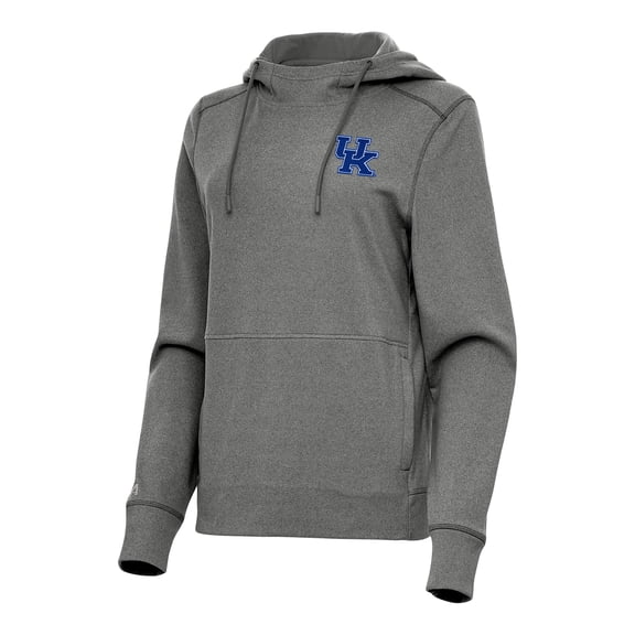 Women's Antigua Heather Charcoal Kentucky Wildcats Justice Pullover Hoodie