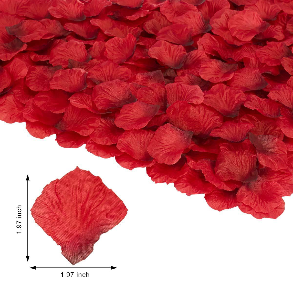 Dark Red BESKIT 3000 Pieces Rose Petals Artificial Flower Silk Petals for Valentine Day Wedding Flower Decoration